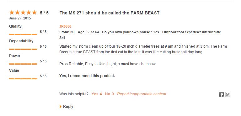 STIHL Farm Boss MS 271 Reviews